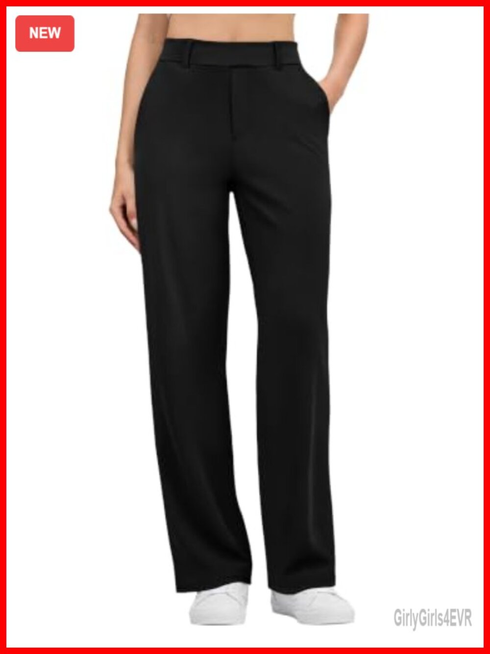 Wide Leg Dress Pants Business Casual Trousers with Pockets